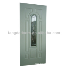Fangda 8 panel steel door with glass insert